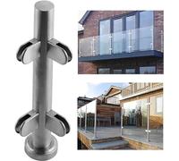 ASerZenith Tige De Fixation pour Clôture en Verre, Poteau De Garde-Corps en Verre, Poteau De Balustrade en Acier Inoxydable, Terrasse, Balcon, Poteau d'angle/Poteau Central/Poteau D（Corner Post-95Cm）