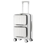 ASerZenith Valise Universelle à roulettes silencieuse, boîte épaisse avec Coins arrondis, Valise à Structure Composite à 3 Couches pour Voyages d'affaires (Blanc fumé 25 Pouces)