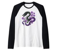 Asexual Japanese Dragon Ace Pride Flag Colors Floral Manche Raglan