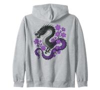 Asexual Japanese Dragon Ace Pride Flag Colors Floral Sweat à Capuche