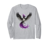 Asexual Phoenix Bird Ace Pride Flag Rising From Ashes Manche Longue
