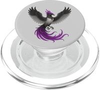 Asexual Phoenix Bird Ace Pride Flag Rising From Ashes PopSockets PopGrip pour MagSafe