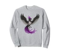 Asexual Phoenix Bird Ace Pride Flag Rising From Ashes Sweatshirt