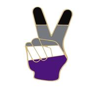 Asexual Pride Pin's à revers pour communauté LGBTQIA avec drapeau arc-en-ciel, symbole de paix, d'amour et de cœur, Normale, Métal non précieux