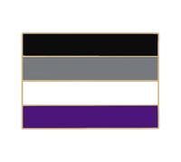Asexual Pride Pin's à revers pour communauté LGBTQIA avec drapeau arc-en-ciel, symbole de paix, d'amour et de cœur, Normale, Métal non précieux