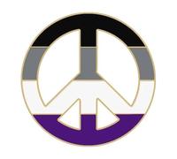 Asexual Pride Pin's à revers pour communauté LGBTQIA avec drapeau arc-en-ciel, symbole de paix, d'amour et de cœur, Normale, Métal non précieux