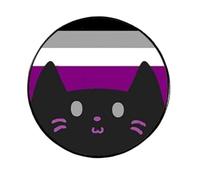 Asexual Pride Rights Cat Kitten Flag Colors LGBTQ Cute Kawaii Rainbow Gay Lesbian Queer Aromantic Non binaire Non binaire 3 cm Pin Badge by Pinstant, 1.2 Inches, Émail, émail