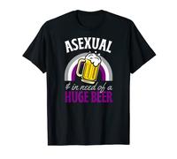 Asexué et ayant besoin d"une énorme bière Asexual Pride Rainbow T-Shirt