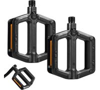 Asfasfq-1 Paire Pedale Velo Noir, Pédales Vtt Étanches, Pédale De Vélo Antidérapant, Pedales Avec Bandes Réfléchissantes, Pédales De Vélo Pour Vélo Vtt, Vélos De Route