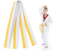 Asfasfq-1 Pièce 240 Cm Ceinture Judo Ceintures De Judo, De Karaté, D'arts Martiaux, Karaté, Judo, En Polyester, Pour Karaté, Arts Martiaux¿Blanc + Jaune¿