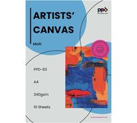 Asfasfq-10 Feuilles X A4 Toile Canevas Beaux-Arts Imprimable Jet D'encre, 100% Coton 340g, Papier Photo Texturé Pour La Reproduction Fine Art, Ppd-83-10