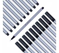 Asfasfq-10 Fineliners Noirs - Pointe Fine De 0,4 Mm - Pointe Fibre Métallique - Feutres Pour Une Écriture, Un Dessin Et Un Coloriage Précis - Pour Le Bureau, L'école, L'université Et La Maison