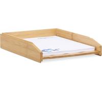 Asfasfq-10022180 Corbeille À Courrier Empilable, Papier Format A4, Bureau, Range-Documents & Lettres, Bambou, 6x25x33cm, Nature, Hlp 6 X 25 X 33 Cm