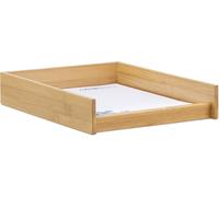 Asfasfq-10022181 Corbeille À Courrier Bois, Papier Format A4, Bureau, Range-Documents & Lettres, Aspect Bambou, 25x33cm, Nature, Hlp 6 X 25 X 33 Cm