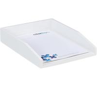 Asfasfq-10023236 Corbeille À Courrier Empilable, Papier Format A4, Bureau, Range-Documents & Lettres, Bambou, 6x25x33cm, Blanc, Hlp 6,5 X 25 X 33,5 Cm