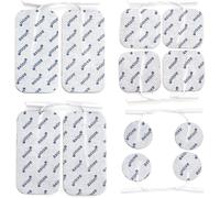 Asfasfq-12 Électrodes Mixte Patchs De Rechange Pour Électrostimulateur Tens Et/Ou Ems Réutilisables Et Autocollants Avec Connexion Filaire De 2 Mm