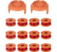 ASFASFq-12 Pcs Fil Coupe Bordure Compatible Avec Coupe Bordure WORX WG163,12 Fil Coupe Bordure,2 Couvercle,Les Modèles de Couvercle à la Place Sont: WA6531¿ Au lieu du Modèle de Bobine Est: WA0010