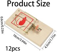 ASFASFq-12pcs Piège à Souris en Bois, Taille 10 x 4.5cm, Tapette à Souris, Piège à Appâts en Bois, Piège à Souris Classique en Bois, Pièges à Souris Easy Set, pour IntéRieur ExtéRieur