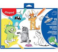 Asfasfq-15 Papiers Magiques À Effets À Colorier - Format A4 (21 X 29,7 Cm) - Coloriage Photo - Pochette Carton Réutilisable De 15 Illustrations - Loisirs Créatifs