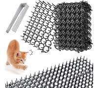 ASFASFq-15 Pièces Tapis Anti Chat,15×20 cm Tapis Répulsif Chat,avec 8 Piquets en Métal,Empêcher Les Animaux de S'approcher,pour Jardin Clôtures Canapé Protège Plantes