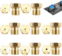 ASFASFq-16 Pcs Gicleur Gaz de Ville, 0,5/0,6/0,7/0,75/0,8/0,9/0,95/1,1 mm Gicleur Gaz Butane, pour Gaz Propane Gicleurs, Filetage M6 × 0,75, Buse à Gaz pour Brûleur au Propane