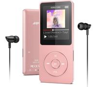 ASFASFq-16Go MP3 Bluetooth 5.0 Longue Autonomie, Lecteur de Musique Sport HiFi Écran 1.8'' TFT avec Podomètre, Radio FM, Enregistrement Vocal, Carte TF Jusqu¿à 128G (Non Incluse), Or Rose