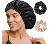 Asfasfq-1pcs Bonnet Satin Nuit Bonnet Bonnet De Couchage Réversible Double Couche Pour Tresses De Cheveux Avec Bande Elastique Réglable Antidérapante Super Doux