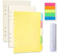 Asfasfq-2 Paquets A5 Recharge Papier, 6 Trous Feuillets Mobiles Refill Paper, 120 Feuilles Recharge Ligné Papier Pour A5 Classeur Carnets De Voyage