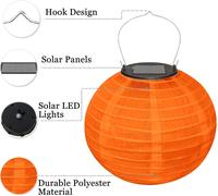 ASFASFq-2 Pièce Lanterne Solaire LED Exterieur, 20cm Ronde Lampions d'extérieur Résistants Aux Intempéries, Polyester Suspendre Lampion de Style Oriental Chinois pour Jardin Célébrations (Orange)