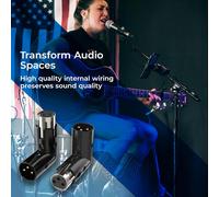ASFASFq-2 pièces adaptateur xlr à angle droit mâle et femelle réglable, convertisseur adaptateur coude 3 broches xlr à 90 degrés