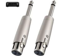 ASFASFq-2 Pièces Adaptateur XLR Jack Femelle vers TRS 6,35 mm, Connecteur Audio Symétrique Métal Plaqué Or, Convertisseur de Signal pour Microphone Table de Mixage Interface Audio Studio DJ Live
