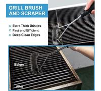 ASFASFq-2 pièces Brosse Barbecue,12 pouces/30.5 cm BBQ Outils Accessoire Barbecue,Avec Style de Triangle Latéral,Sécurité Anti-brûlure,pour Nettoie Rapidement et efficacement Toutes Les grilles à 360