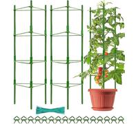 ASFASFq-2 Pièces Cages à Tomates de Jardin, 160CM Treillis de Cadre de Support pour Plantes Réglable pour Verticale Escalade Usine Légumes Fleur Fruits Vigne - avec 60 Attaches Torsadées, 20 Pinces