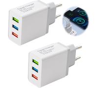 Asfasfq-2 Pièces Chargeur Usb 3 Ports, 12w 3a 110v-220v Adaptateur Secteur, Universel Embout Chargeurs Rapide Qc2.0, Prise Secteur Multiple Pour Iphone Samsung Huawei Xiaomi Galaxy