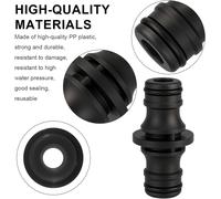 ASFASFq-2 Pièces Double Connecteur de Tuyaux Mâles,Raccords pour Tuyau d'arrosage 1/2"",Double Mâle Connecteur Accoupleur,pour Rejoignez Le Tube de Tuyaux de Jardin (2 x Noir)