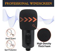 ASFASFq-2 Pieces Microphones Pop Filter pour Audio-Technica ATH ATR2500X-USB Cardioid Condenser, Protecteur Microphone Mousse Couvre Pare-Brise