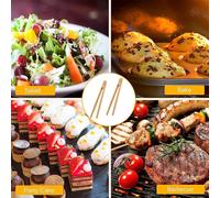 ASFASFq-2 Pièces Pince à barbecue en bois de hêtre non traité collée¿Pinces à toast classiques réutilisables en bambou¿Pince de cuisson en bois, idéale pour grille-pain, fruits, pain et cornichons¿30