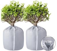 ASFASFq-2 Pièces Protege Pot Exterieur - Protection Pot de Fleur Hiver - Housse Hivernage Plante en Pot Réutilisable 40x35cm Grise