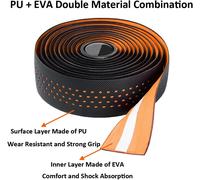 Asfasfq-2 Rouleaux Ruban De Guidon De Vélo Guidoline Vélo Route Cuir Respirant Eva Pu Antidérapant Absorbant Les Chocs Confort Bande Aadhésives Avec Bouchon D'extrémité