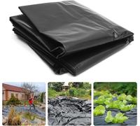 ASFASFq-2 x 3M Bâche pour Serre Noir en Polyéthylène, Extra Épais Film Bache Plastique Noir, Résistant Jardin Grandir Couverture de Polytunnel pour Protection Serre de Plante de Jardin