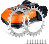ASFASFq-2 x Crampons en Acier Inoxydable Pour Tondeuse Robot Worx Landroid S et M-Taille des Roues 205mm-trous de vis fraisés-polies, 12x vis en Acier Inoxydable-amélioration de la Traction