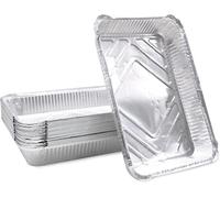 ASFASFq-20 Pièces Barquette Aluminium Barbecue, Barquettes Jetables pour Grill à Gaz Charbon et Four, Barquettes Cuisson Viande Poisson Légumes, 31,5 x 21,5 x 5 cm