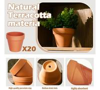 ASFASFq-20 Pièces Pot de Fleur,Pots de Fleurs en Terre Cuite Semis Petit Fleur Plante,Mini Terracotta Terre Cuite Pots Plante avec Trou de Drainage,pour L'Intérieur et Les Jardins(3,5 X 3 cm)