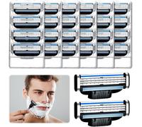 Asfasfq-24pcs Lames De Rasoir Mach 3, Recharges De Lames Mach 3, Recharges De Lames De Rasoir, Lames De Rasoir Mach 3 Homme, Compatibles Avec Rasoir Mach 3, Pour Nettoyer La Barbe Et Les Poils Du Cor