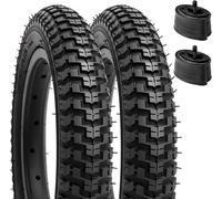 Asfasfq-2pcs 12.5 Pouces Vélo Enfan Pneu 12 1/2x2 1/4 (12.5x2.25) Etrto 57-203 Et 2pcs 12 Pouces Chambres À Air 12 1/2x2 1/4 Av32mm Valve Compatible 12 1/2x2 1/4 62-203 Pneu Et Chambres À Air