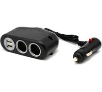 Asfasfq-3.3amp Chargeur De Voiture Multi-Prises À Trois Voies - (2 Ports Usb + 2 Prises De Cigarettes) Convient Pour L'automobile, Le Camion Et La Marine - Fabriqué À Taïwan