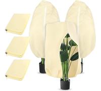 ASFASFq-3 Pièce 100x80cm 70g/m² Voile Hivernage Plante Exterieur, Indéchirable, Réutilisable Protection Hivernale pour Plantes avec Fermeture Éclair, Beige Housses de Protection pour Plantes pour Pal