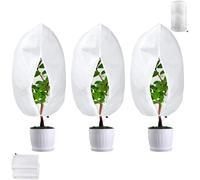 ASFASFq-3 Pièces Housse Hivernage Plante Exterieur, 80 * 120CM Housses de Protection pour Plantes avec Fermeture éclair et Cordon de Serrage, Voile Hivernage Plante Exterieur,Voile dhivernage