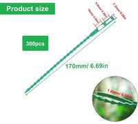 ASFASFq-300pcs 170mm Attaches de Plantes Réglables de Jardinage, Attaches Réglables, Serre Câbles Lien, Serrage en Plastique Réutilisable, pour Vertes Arbustes Jardinage Bricolage Maison Bureau