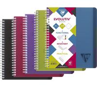 Asfasfq-329755c Linicolor Intensive Evolutiv'book Un Carnet À Spirale Perforé - A5+ 16x21cm - 180 Pages Petits Carreaux Cadrées - Papier Blanc 90g - Couverture Polypro Couleur Aléatoire